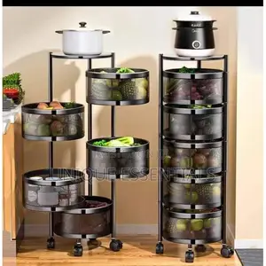 Multifunctional 5-Tier Rotating Fruit Basket