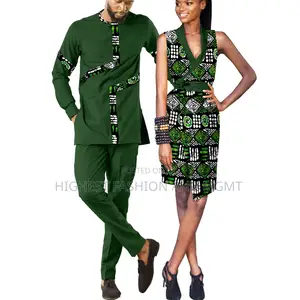 Different Print and Dashiki Outfit for Couples - Style 432