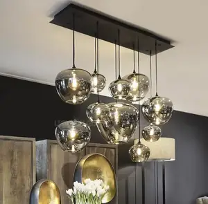 Modern Shiny Smoky Glass Living Room / Dining Room Luxury Chandelier
