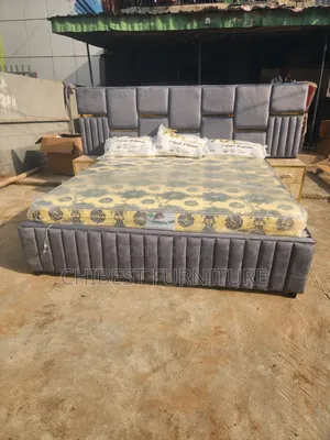 Grey 6by7 Bed With Wooden Side Drawers