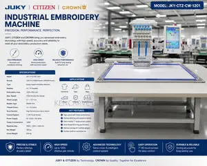 Industrial Embroidery Machine Precision. Juky, Citizen and Crown