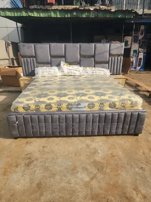 Grey 7by6 Upholstery Padded Bed