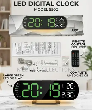 Large Led Digital Wall Clock With Remote