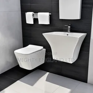 Modern Wall-Mounted Set of Conceal Water Closet With Basin