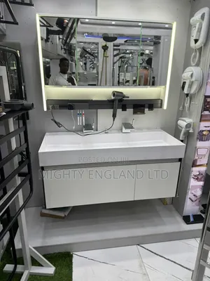 Modern Wall-Mounted Bathroom Vanity Set With an Illuminated Led Mirror