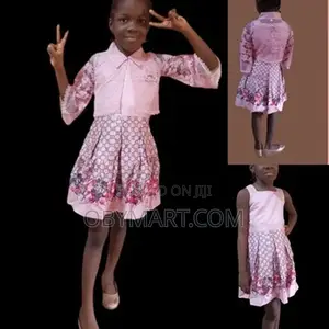 2 PCS Girls Gown With Pink Jacket