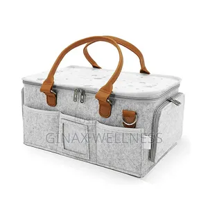 Large Baby Diaper Caddy Organizer | Portable Nursery Storage Basket