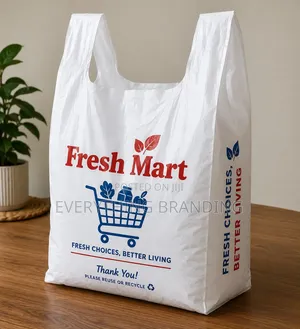 Large Singlet Nylon Bag for Supermarket Retail | 2-Colour Print