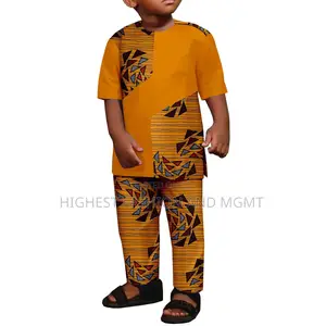 Short Sleeve Print and Dashiki Outfit