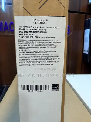 New Laptop HP 14S 8GB Intel Core Ultra 5 SSD 256GB
