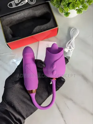 Usb Two-in-One Clitoral Stimulator Toy Rose Vibrator