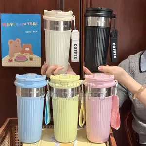 Striped Coffee Thermos Cup