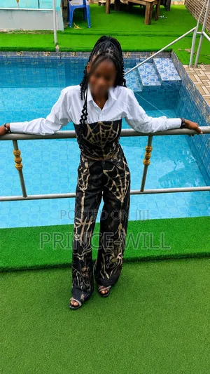 Elegant Abstract Corset and Palazo Trouser Set