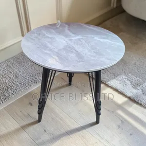Round Marble Side Stool Table ( 50cm X 50cm) Light Gray