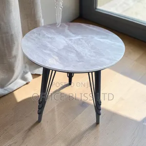 Modern Design Marble Side Stool Table ( 50cm X 50cm) Lite Gray