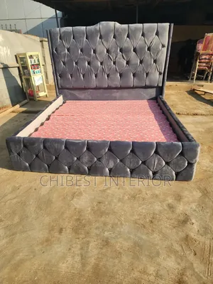 Neatly Padded Grey 6by6 Bed.