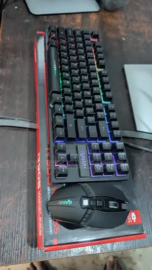 Wireless RGB Gaming Keyboard Mouse With Usb—C Cable Charging Port