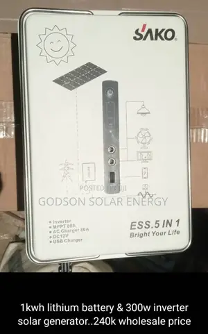 Sako Solar Generator 1kwh Lithium Battery 300w Inverter