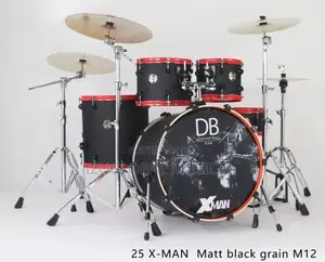 Db 25x-Man Matt Black Grain M12 5sets Drum
