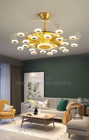 Luxury Living Room Ceiling Fan Chandelier
