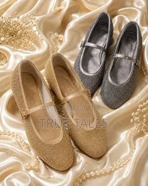 Cute Flat Shoes Embelished With Stones #Phe