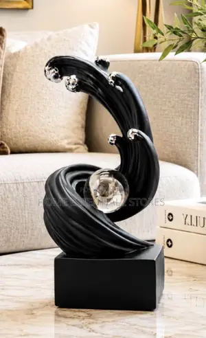Abstract Wave Crystal Sculpture - Luxury Table Decor