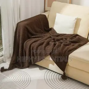 Luxury Knitted Throw Blanket Brown