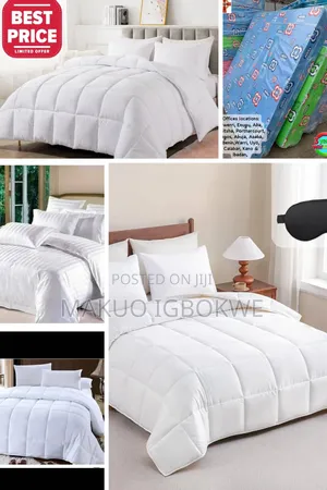 Plain Hotel Standard Duvet 6 by 6 Set With Bedspread :4 Pillow Cases