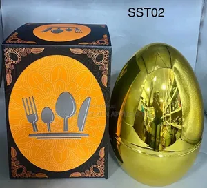 Egg Shape Gold Cutlery Set