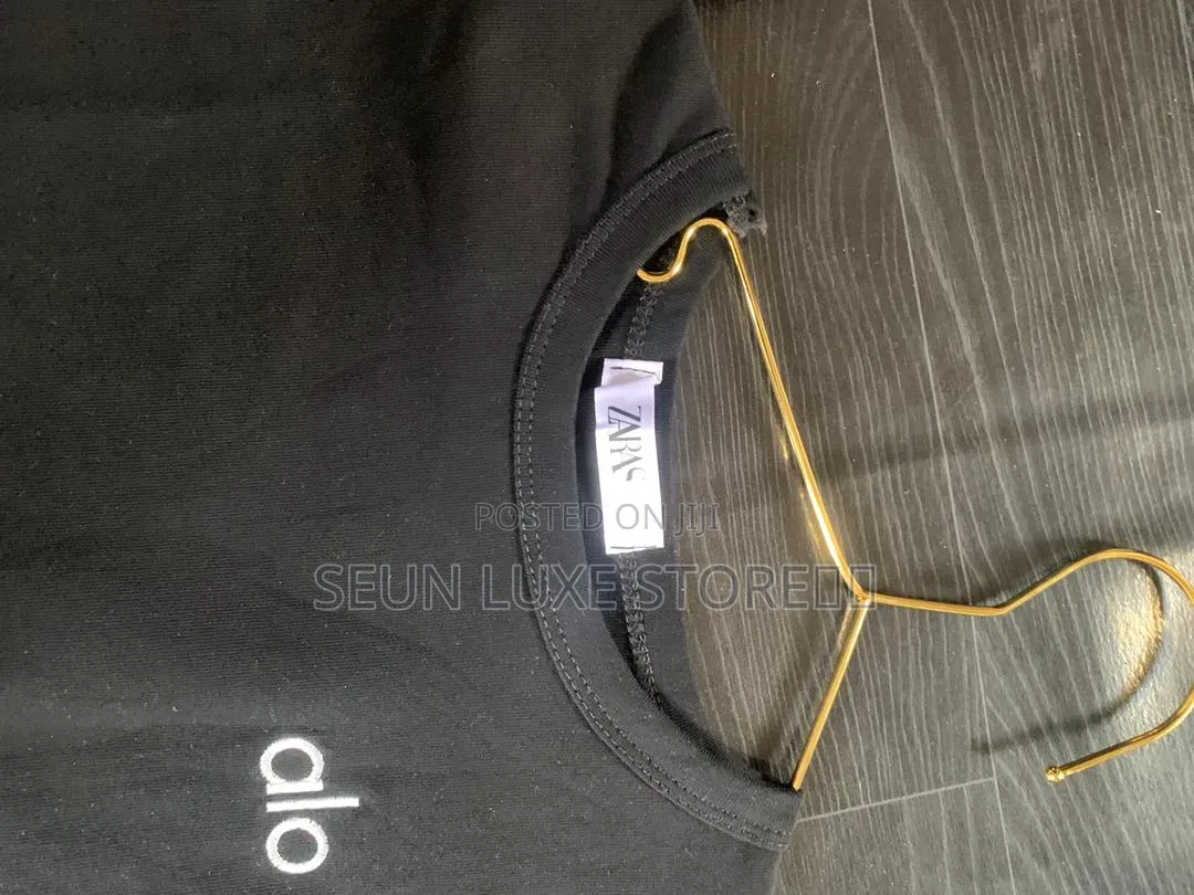 Zaras Black Alo Basic Top