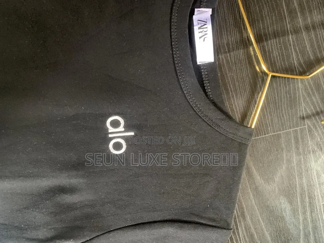 Zaras Black Alo Basic Top