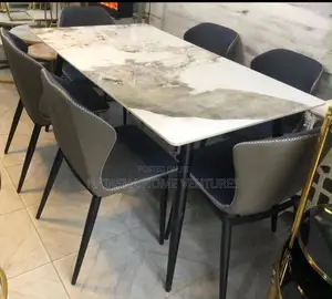 Marble-Top Dining Set 6 Seaters