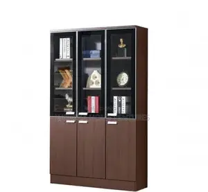 3-Door Wooden Display Filing Cabinet