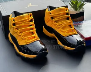 Original Air Jordan 11 Black and Yellow