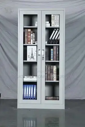 Steel Bookcase With Full Glass Doors