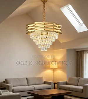 Gold Round Modern Crystal Ceiling Chandelier Crystal 3 Level Light