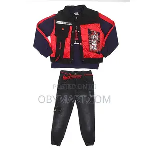 3 in 1 Turkey Classic Boys Jeans Trouser With Inner Top and Red Jacket