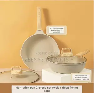 2pcs Thick Non Stick Deep Frying Pan