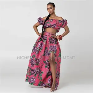 Shoulder Off Crop Top and Skirt
