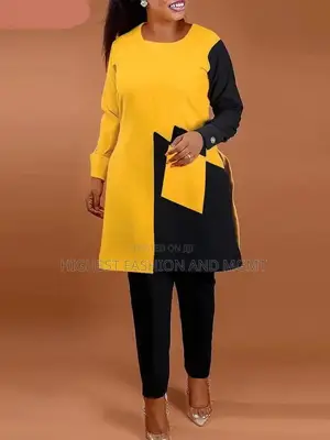Long Flare Sleeve Ankara Dress