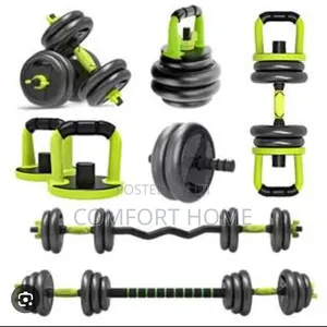 Unisex 30kg 6in1 Anti Dust Adjustable Dumbbells Barbell,Ab Roller, Mo
