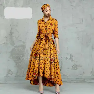 Half Sleeve Long Ankara Dress