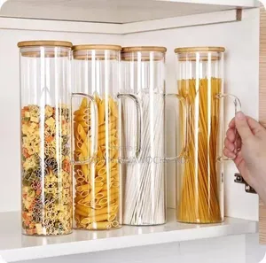 Spaghetti Glass Storage Container With Bamboo Lid 1pc