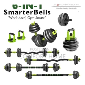 Unisex 50kg Anti Dust 6in1 Plastic Adjustable Dumbbells Barbell
