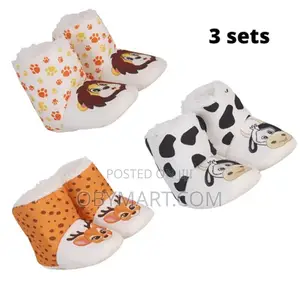 3 Set Multicolor Kids Booties Socks- Unisex