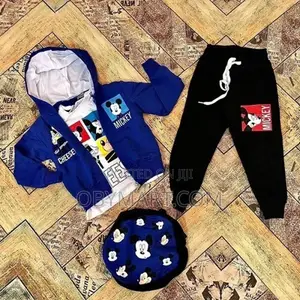 4 in 1 Long Sleeve Mickey Mouse Set for Boys With Bag – Blue
