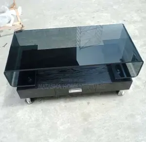 Smoked Glass Coffee Table With Drawers