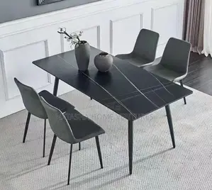 Black Sintered Stone Dining Set With 4 Chair
