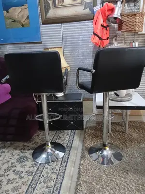 Foreign Used Pair of Ikea Leather Chrome Swivel Chair