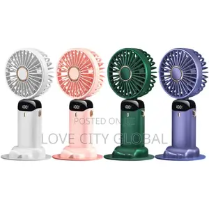 N16 Portable Display Rechargeable Mini Fan Handheld Fan Desktop, Stand